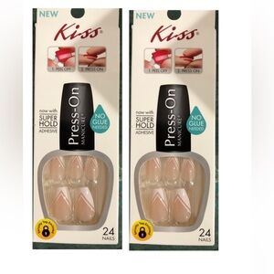 48 Kiss nails no glue needed press-on manicure medium length super hold adhesive